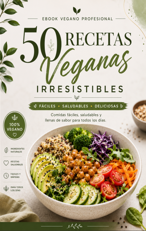 Portada del ebook 50 Recetas Veganas